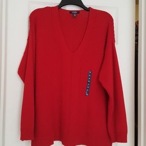 NWT- Chaps Red Sweater